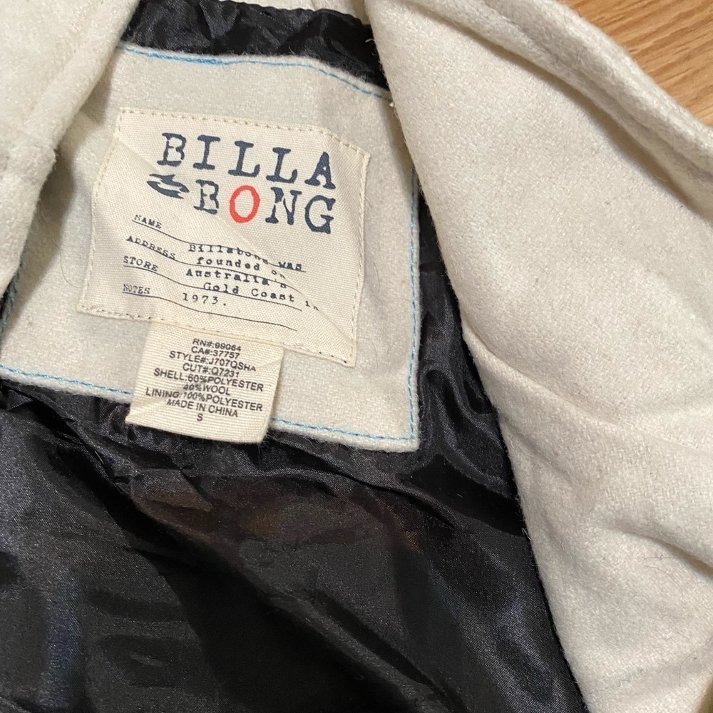 Billabong  Jacket Wool Blend Woven Pockets Size S - Picture 9 of 12
